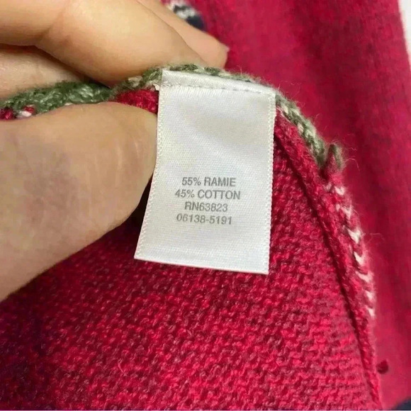 Vintage Christopher & Banks Christmas Sweater snowflake, zipper front  Size M - Picture 10 of 11